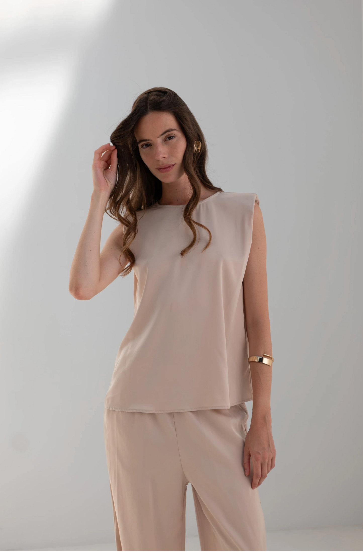 Set van satijnen top en broek
