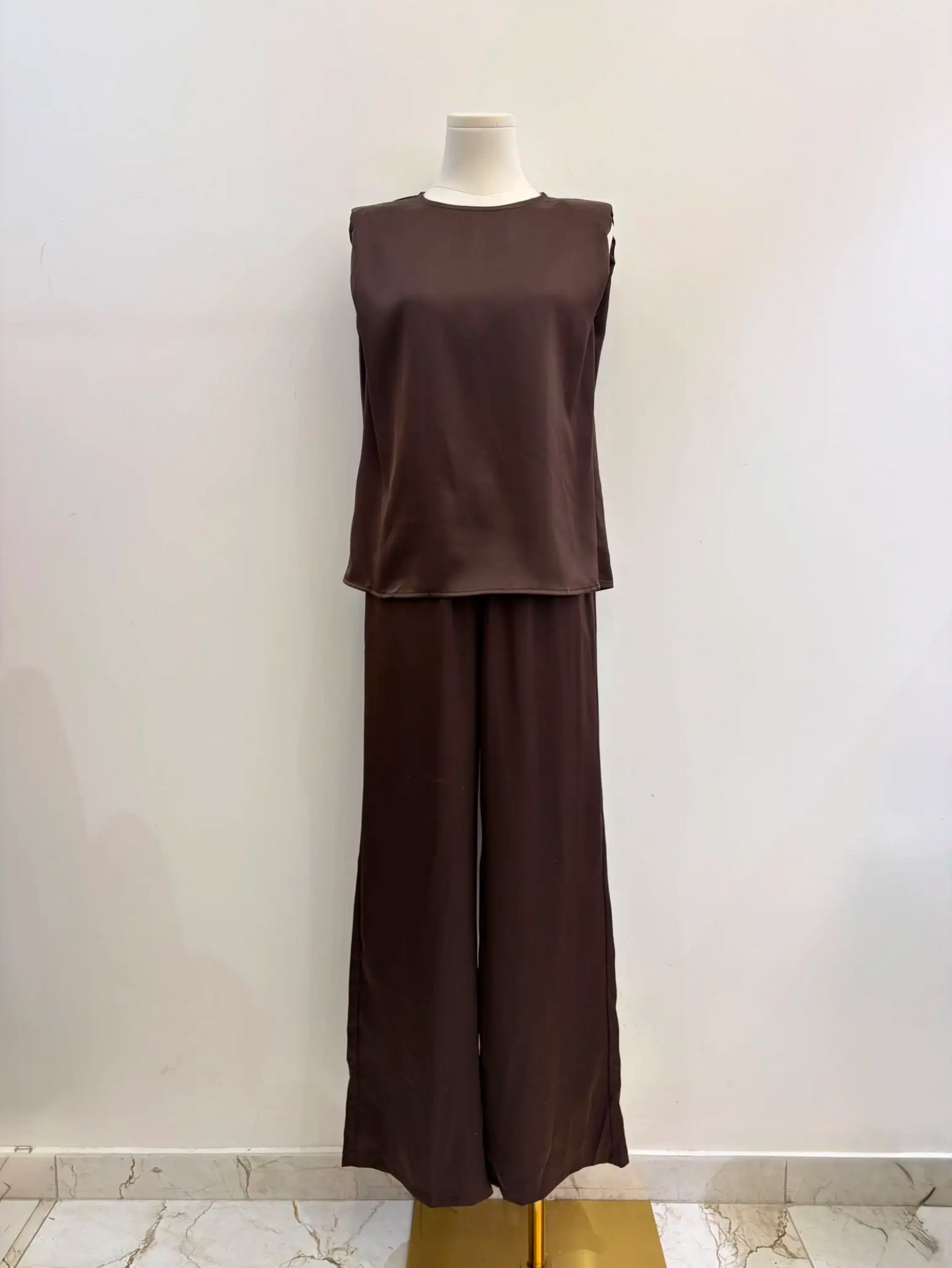 Set van satijnen top en broek