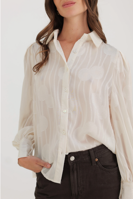 Blouse met lange mouwen en patroon