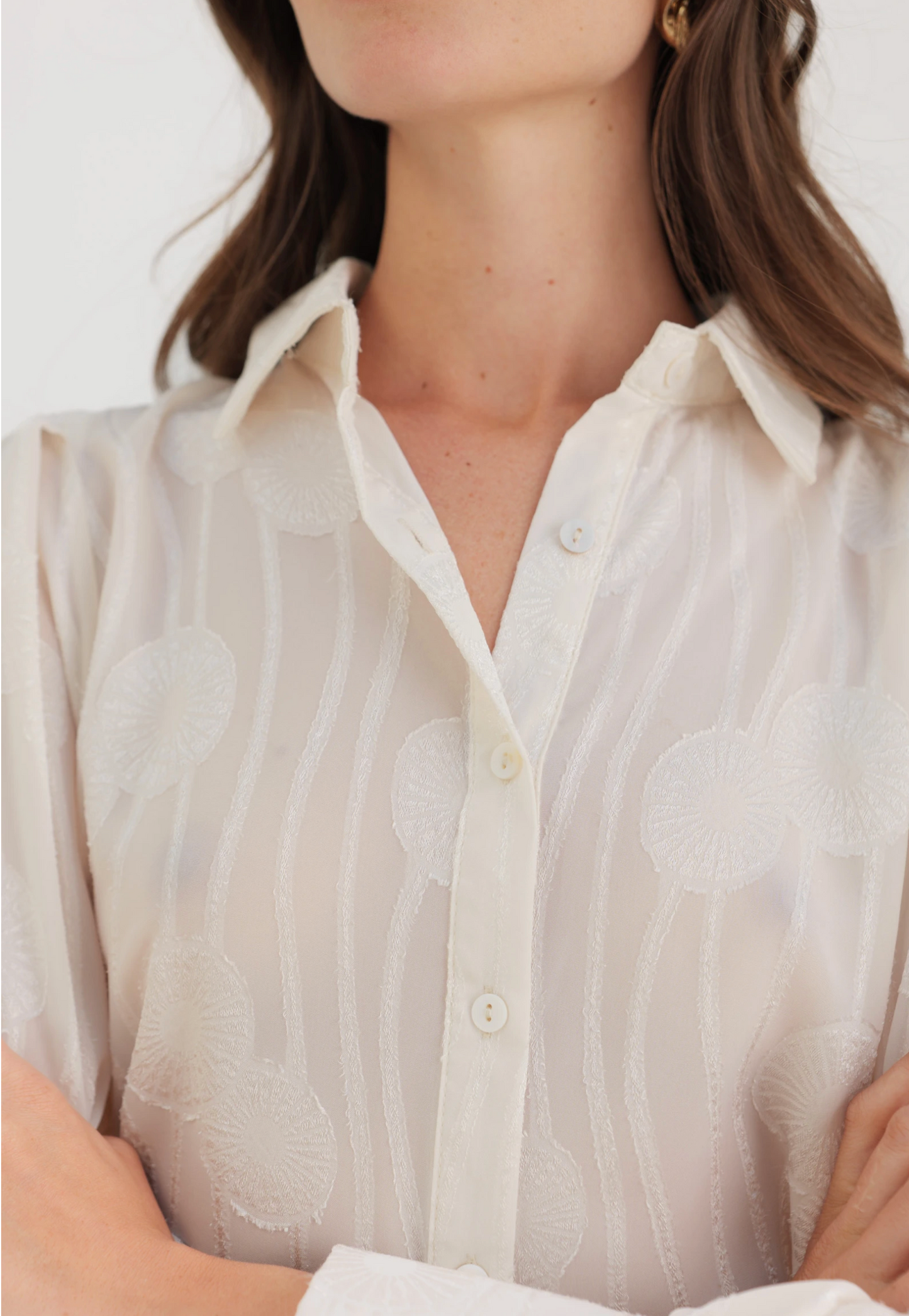 Blouse met lange mouwen en patroon
