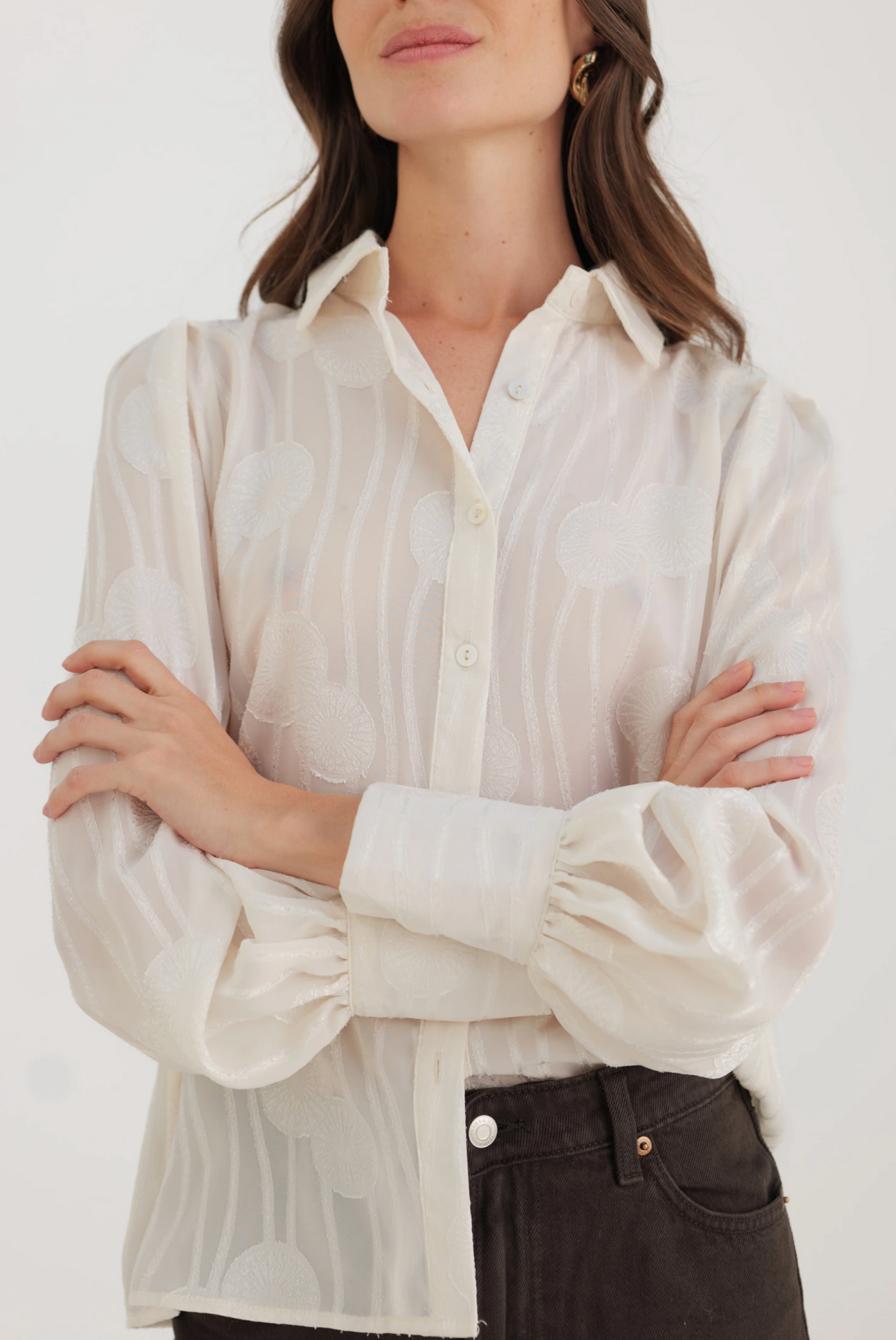 Blouse met lange mouwen en patroon