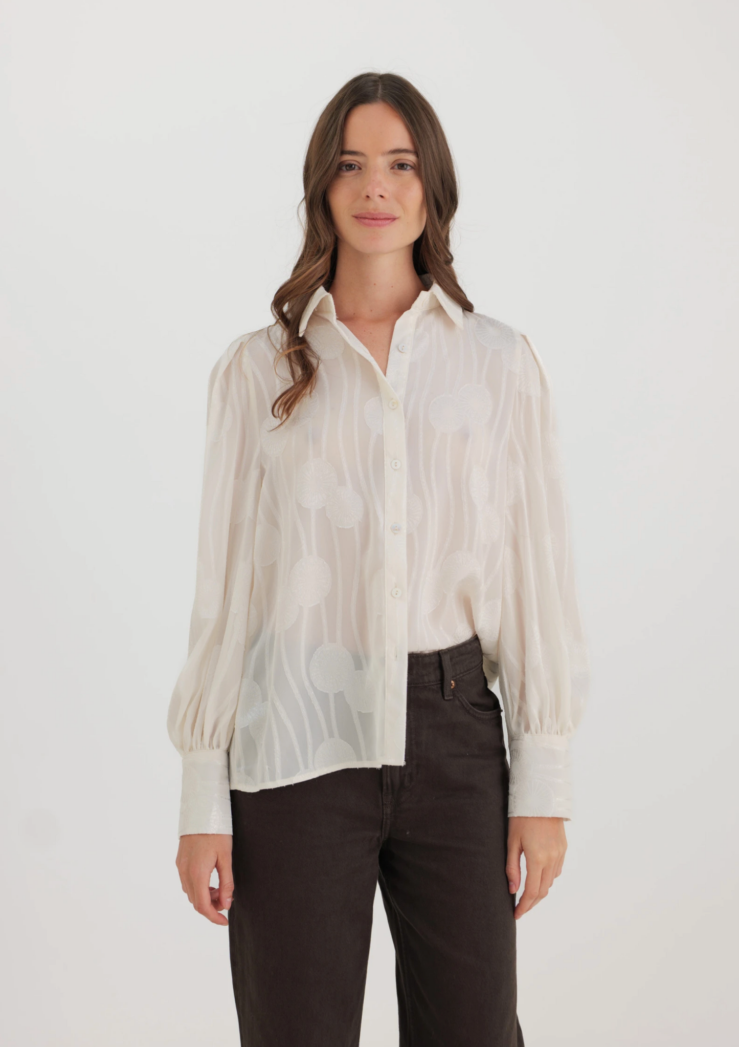 Blouse met lange mouwen en patroon
