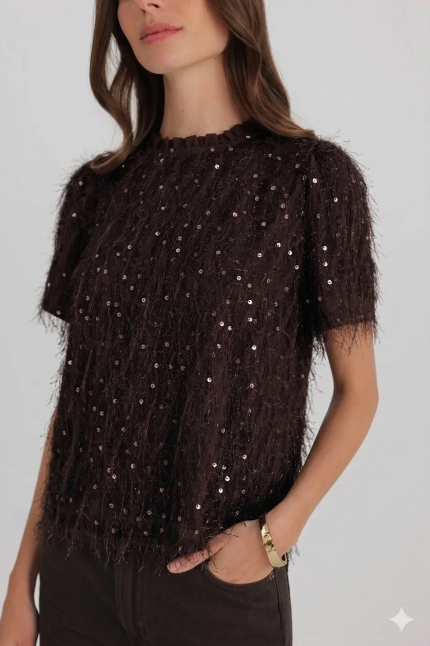 Top met strass-steentjes