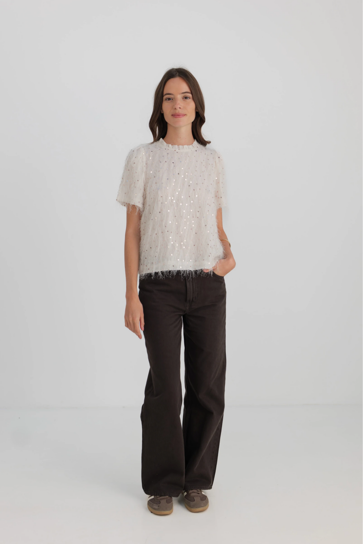 Top met strass-steentjes