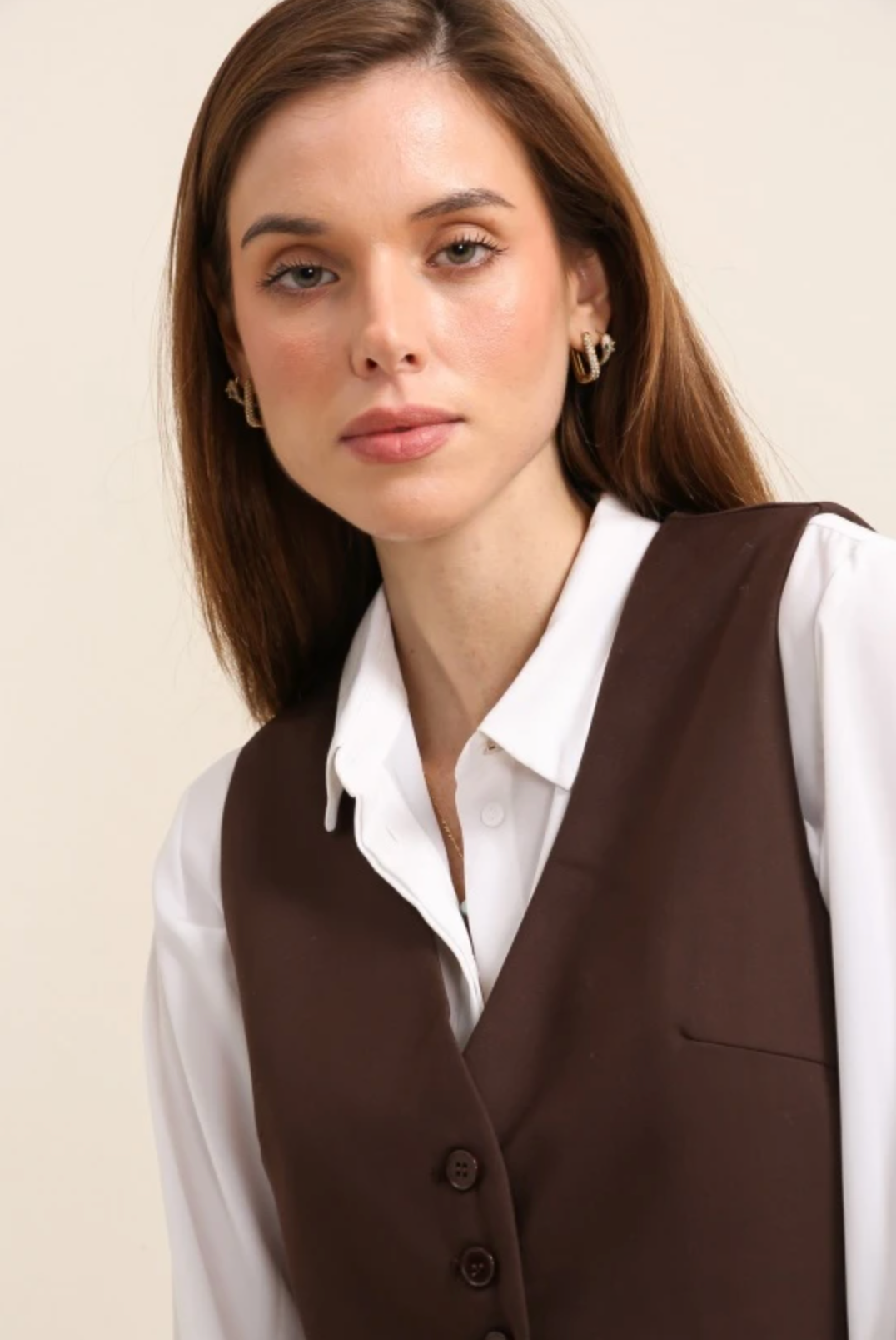 Mouwloos vest in één kleur