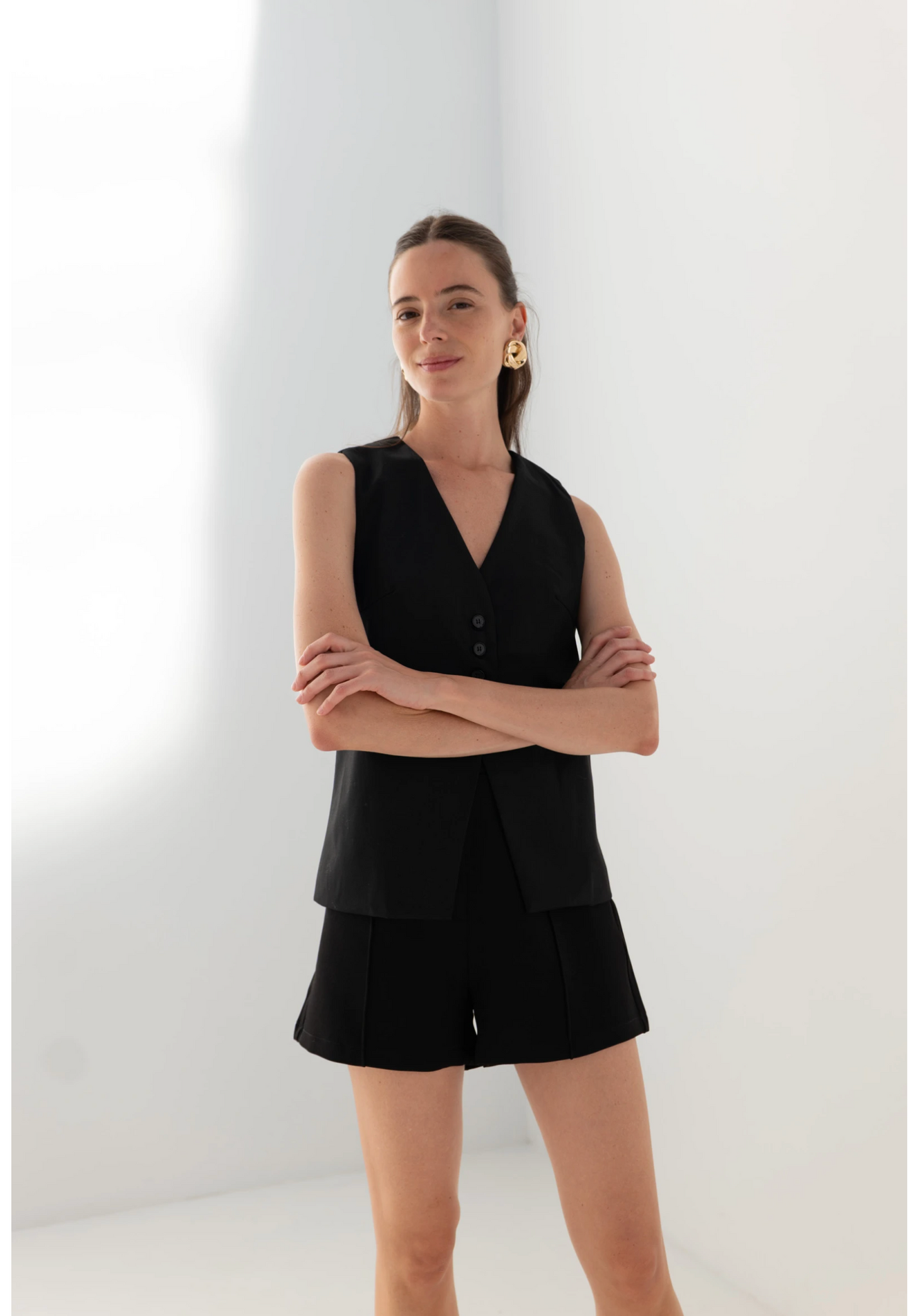 Mouwloos vest in één kleur