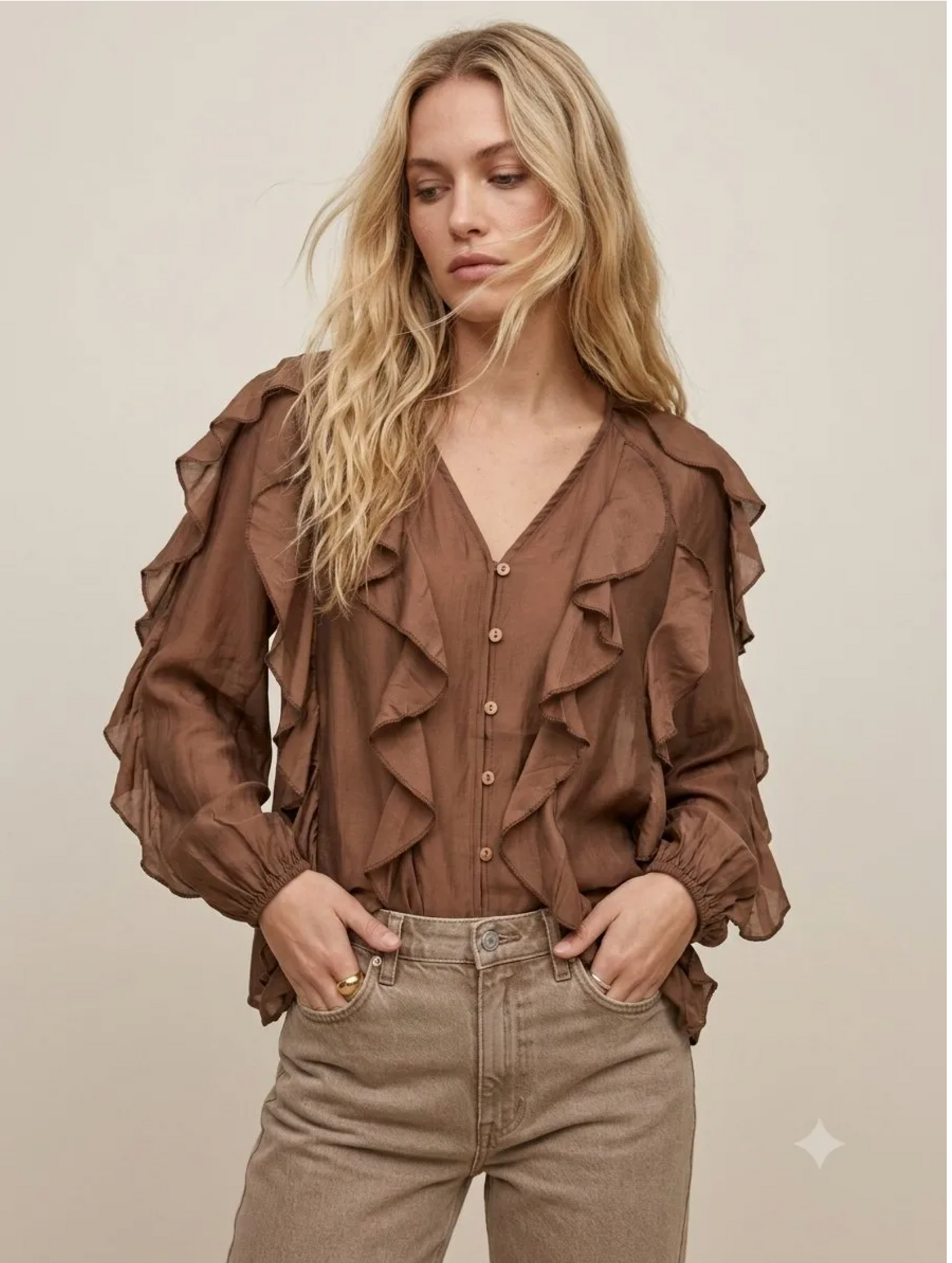 Tencel-top met ruches