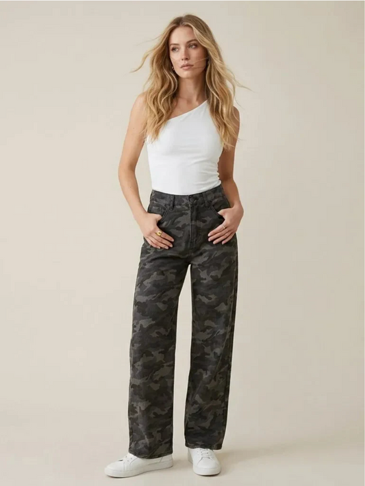Jeans met militaire print