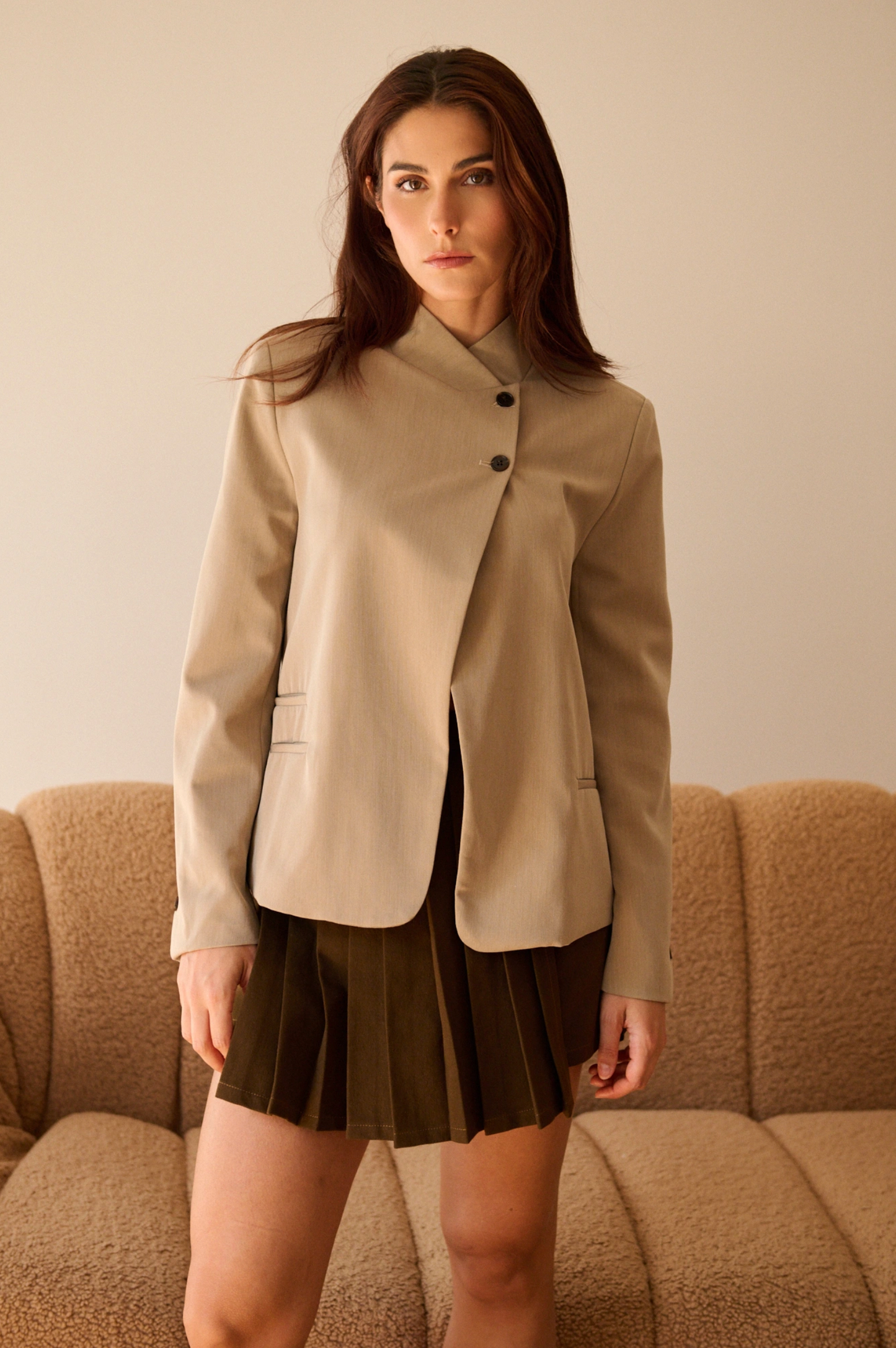 Blazer met mao-kraag