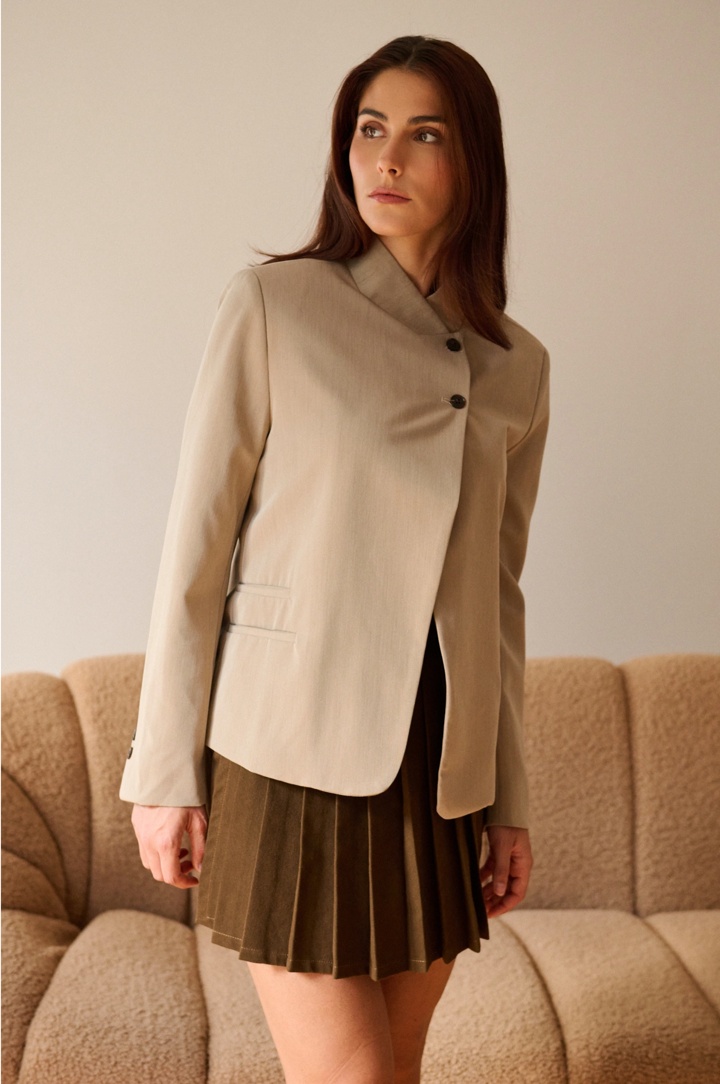 Blazer met mao-kraag