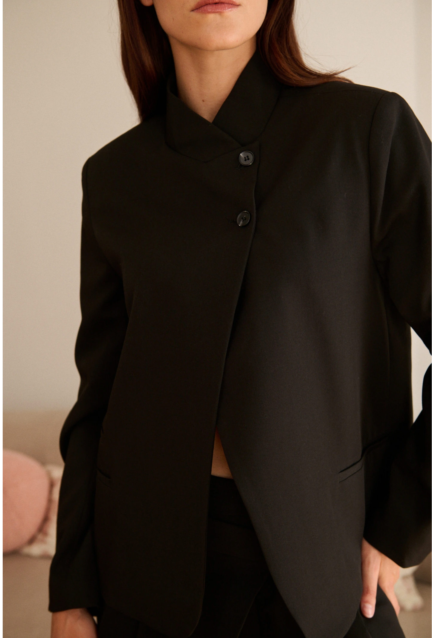 Blazer met mao-kraag