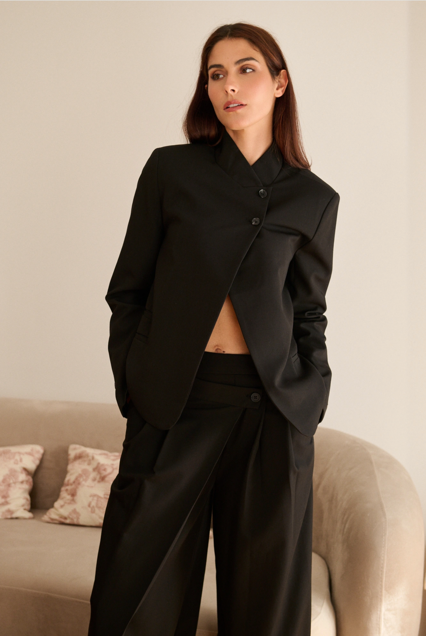 Blazer met mao-kraag