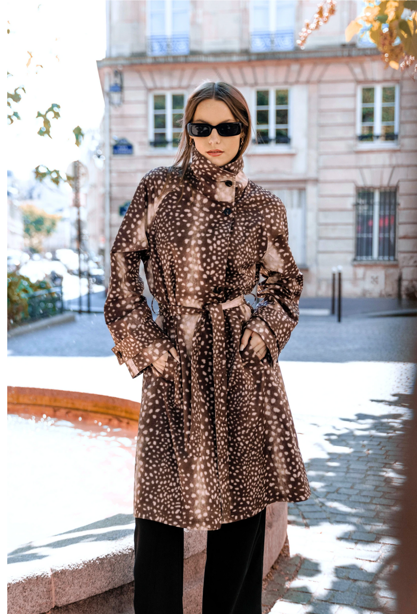 Waterdichte trenchcoat met Bambi-print